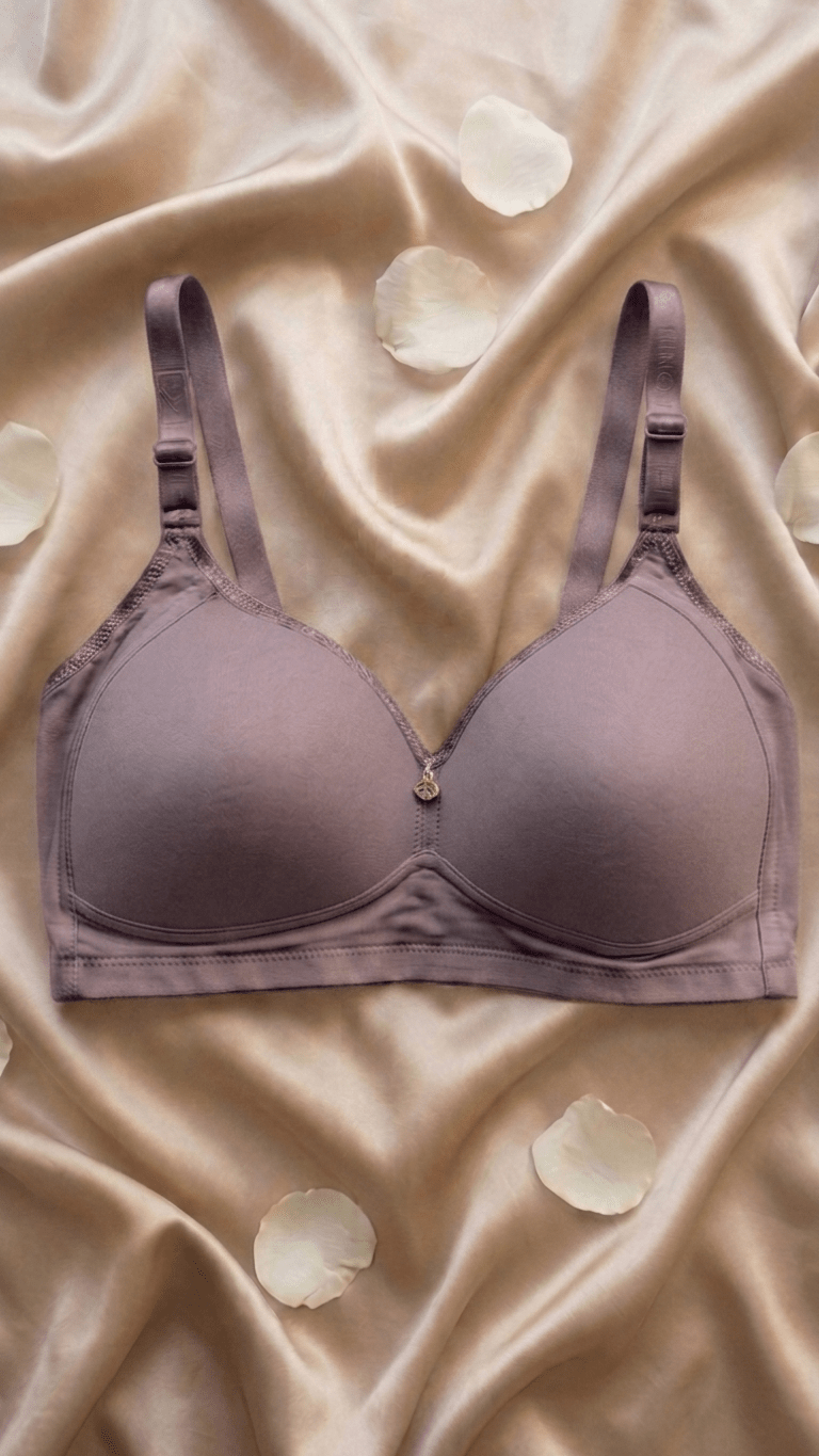 VELOURA Seamless Full Coverage Bra – Mauve Grey Purple (44D/46D) - VELOURA