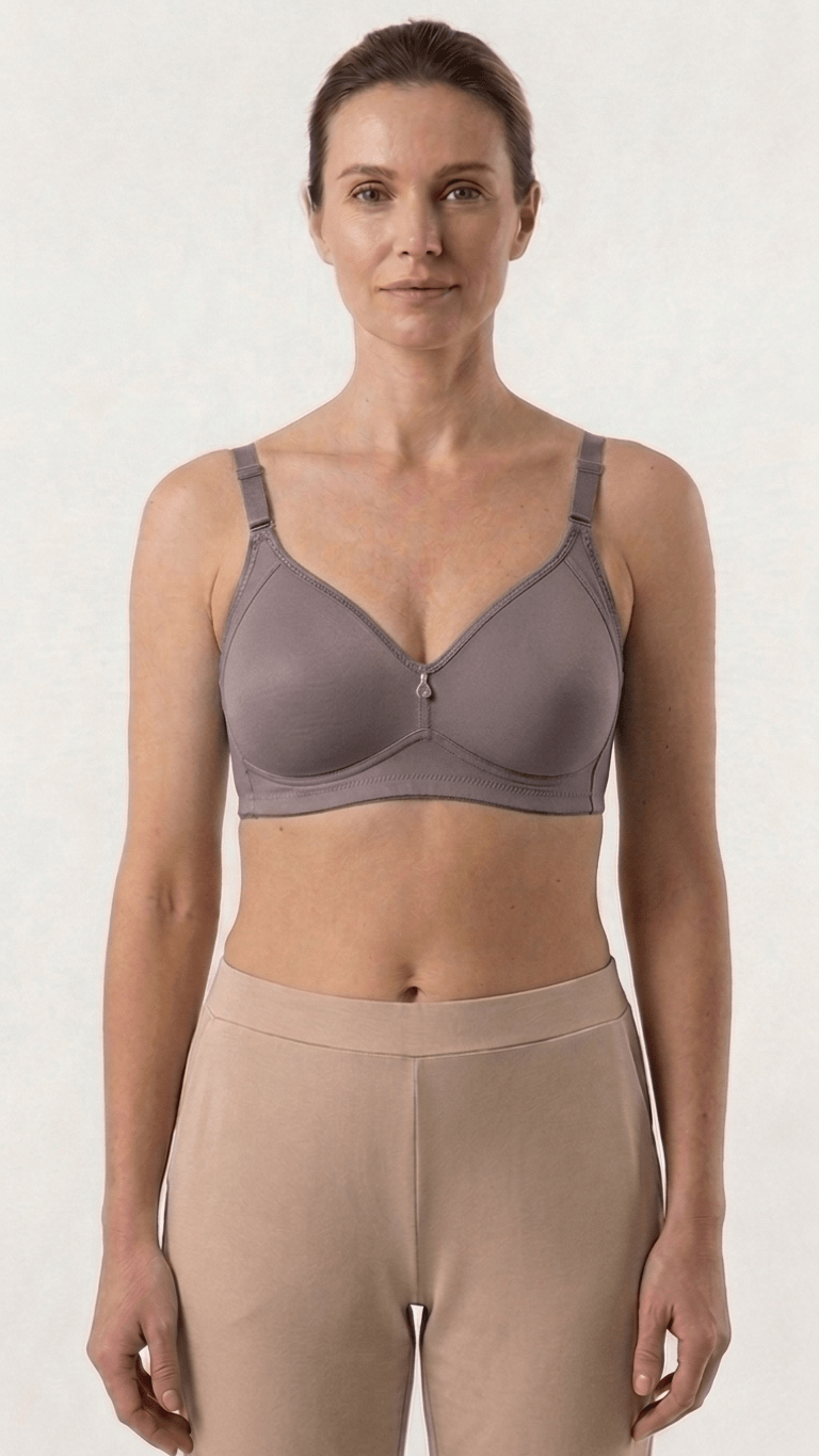VELOURA Seamless Full Coverage Bra – Mauve Grey Purple (44D/46D) - VELOURA