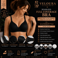 Veloura Seamless Full Coverage Wire-Free Bra – Black | Soft Breathable Everyday Support - VELOURA