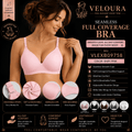VELOURA Seamless Full Coverage Wire-Free Bra – Soft Padded Everyday Comfort Bra | Baby Pink | - VELOURA