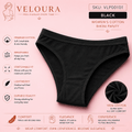 VELOURA Women's Cotton Bikini Panty | Soft Breathable Underwear | Stretch Fit | Lightweight Full Coverage Everyday Brief - VELOURA