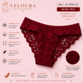 VELOURA Women's Floral Lace Bikini Panty | Soft Stretch Brief | Cotton Lined | Lightweight & Breathable Underwear - VELOURA