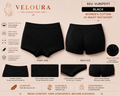 VELOURA Women's High-Waist Cotton Boyshort Panty | Tummy Control | Breathable Stretch Underwear | Seamless Full Coverage Brief - VELOURA