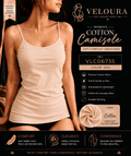 Veloura Women's Premium Cotton Camisole | Soft Stretch Cami Tank Top | Breathable Everyday Innerwear | Skin Beige - VELOURA
