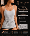 Veloura Women's Premium Cotton Camisole | Soft Stretch Tank Top | Breathable Everyday Innerwear | Light Grey - VELOURA