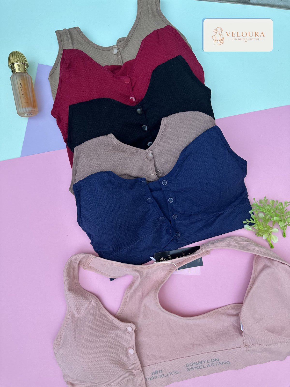 VELOURA Front Open Comfort Bra – Mocha Brown (M/L, XL/XXL)